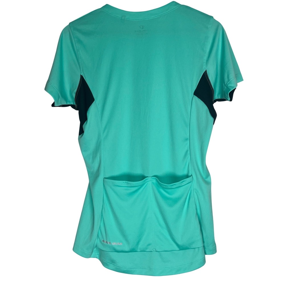 Pearl Izumi Womens Cycling Jersey Teal Green Black Full Zip‎ Short Sleeve Large - Picture 3 of 6